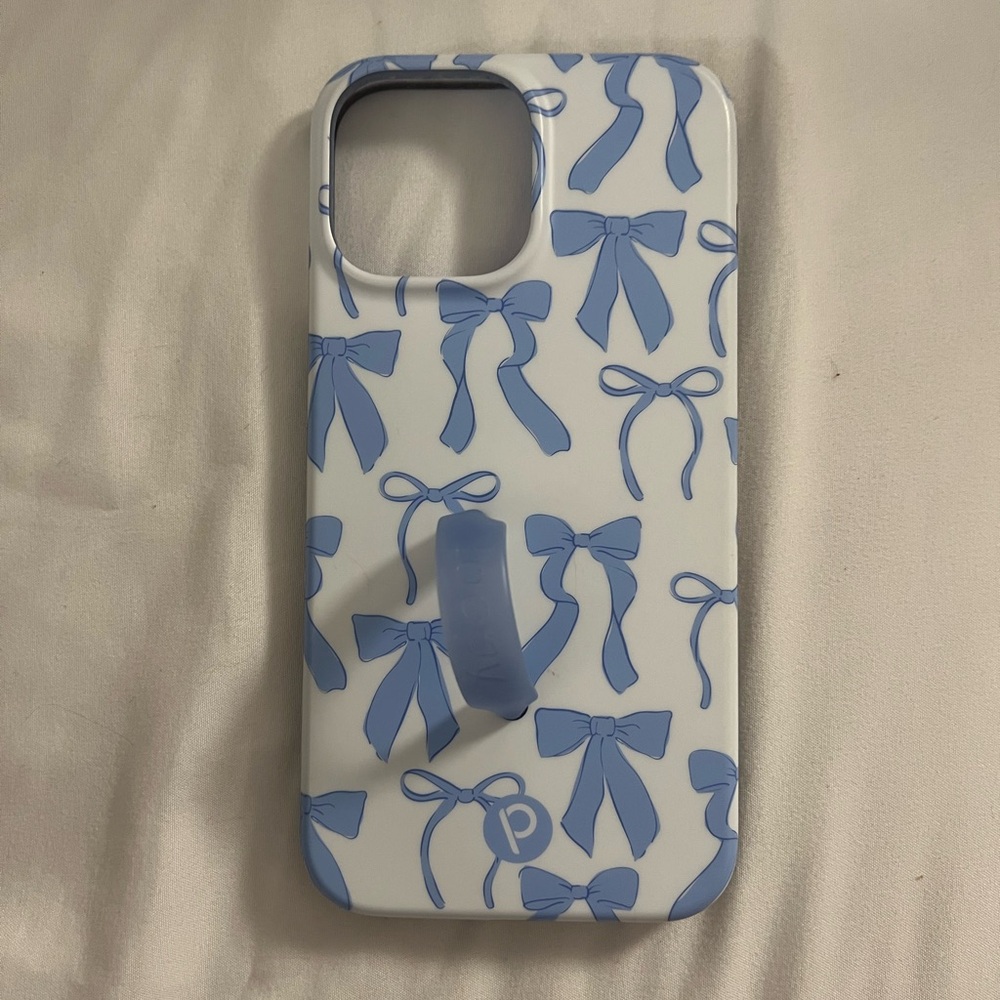 iPhone 13 Pro Max Loopy Case Blue Bow Pattern Phone Case